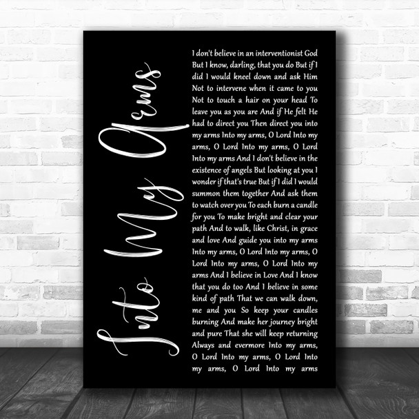 Nick Cave & The Bad Seeds Into My Arms Black Script Song Lyric Wall Art Print