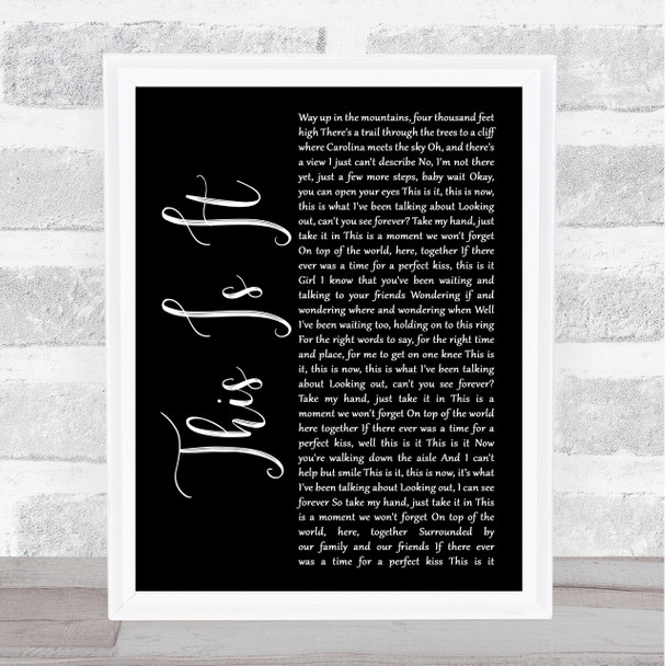 Scotty McCreery This Is It Black Script Song Lyric Wall Art Print