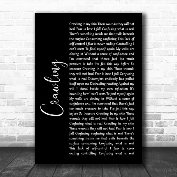 Linkin Park Crawling Black Script Song Lyric Wall Art Print