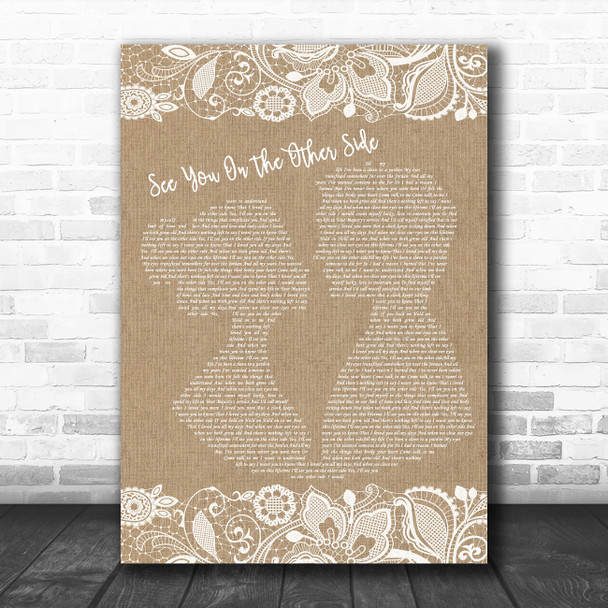 Brian Fallon See You On The Other Side Burlap & Lace Song Lyric Wall Art Print