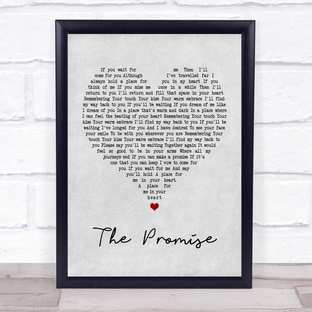 Tracy Chapman The Promise Grey Heart Song Lyric Music Wall Art Print