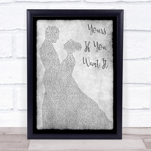 Rascal Flatts Yours If You Want It Grey Man Lady Dancing Song Lyric Wall Art Print