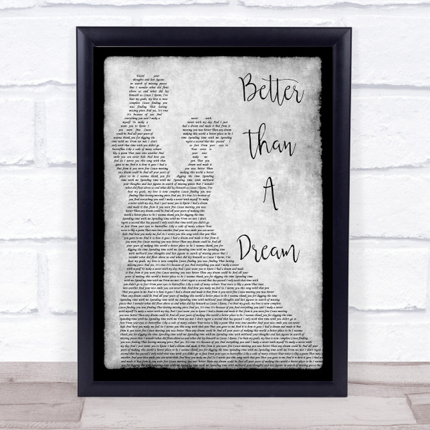 Marty Mone Better Than a Dream Grey Man Lady Dancing Song Lyric Wall Art Print