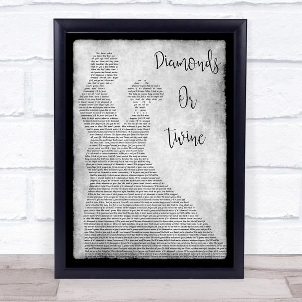 Ryan Hurd Diamonds Or Twine Grey Man Lady Dancing Song Lyric Wall Art Print