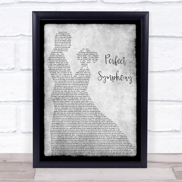 Ed Sheeran & Andrea Bocelli Perfect Symphony Grey Man Lady Dancing Song Lyric Wall Art Print