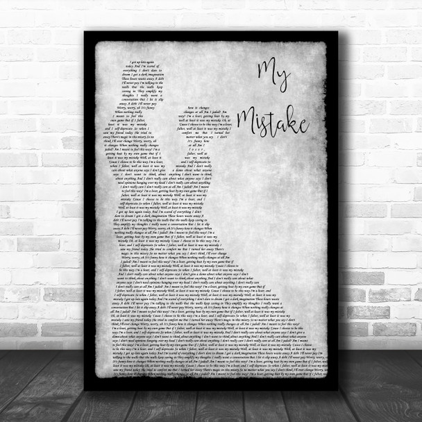 Gabrielle Aplin My Mistake Grey Man Lady Dancing Song Lyric Wall Art Print
