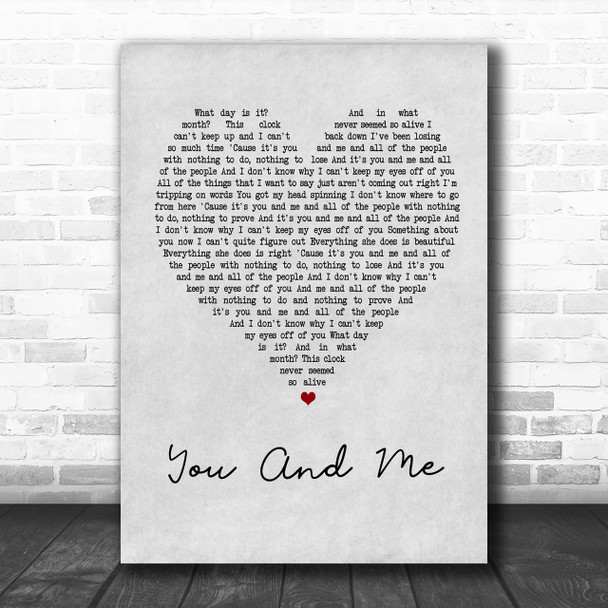 Lifehouse You And Me Grey Heart Song Lyric Music Wall Art Print