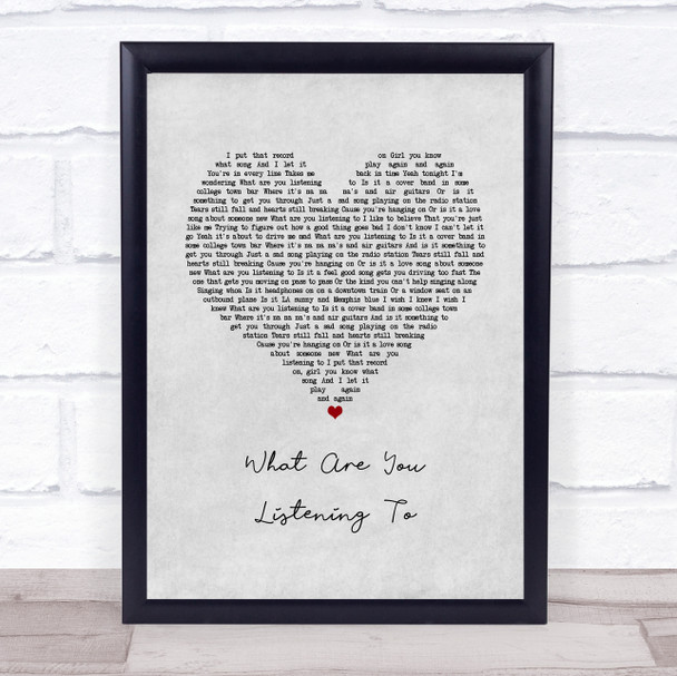 Chris Stapleton What Are You Listening To Grey Heart Song Lyric Wall Art Print