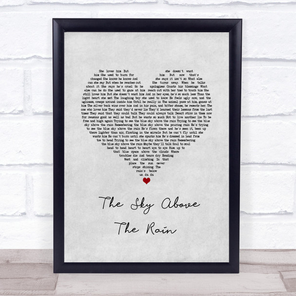 Marillion The Sky Above The Rain Grey Heart Song Lyric Wall Art Print