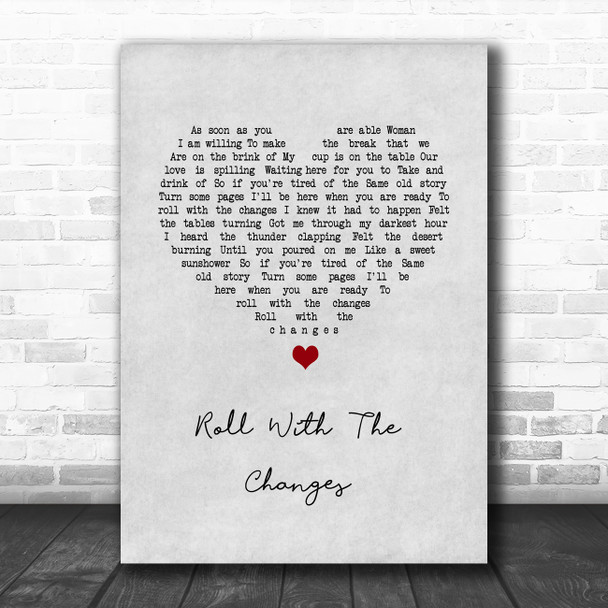 REO Speedwagon Roll With The Changes Grey Heart Song Lyric Wall Art Print