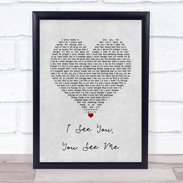 The Magic Numbers I See You, You See Me Grey Heart Song Lyric Wall Art Print
