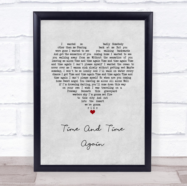 Counting Crows Time And Time Again Grey Heart Song Lyric Wall Art Print