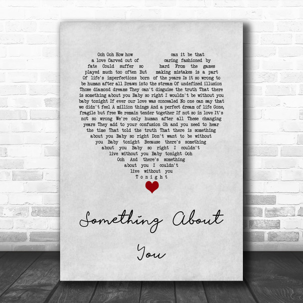 Level 42 Something About You Grey Heart Song Lyric Wall Art Print