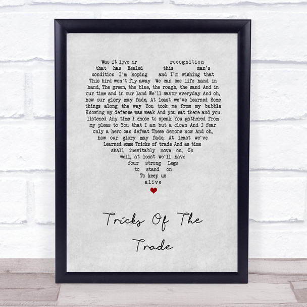 Paolo Nutini Tricks Of The Trade Grey Heart Song Lyric Wall Art Print