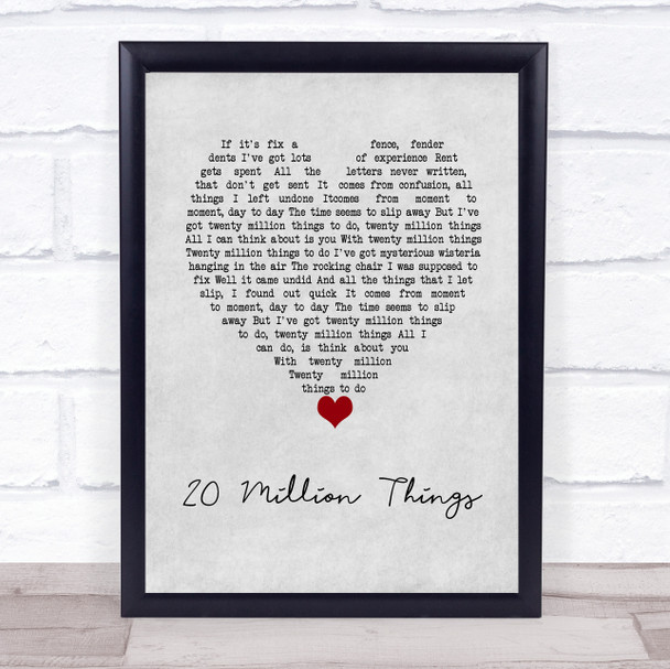 Lowell George 20 Million Things Grey Heart Song Lyric Wall Art Print