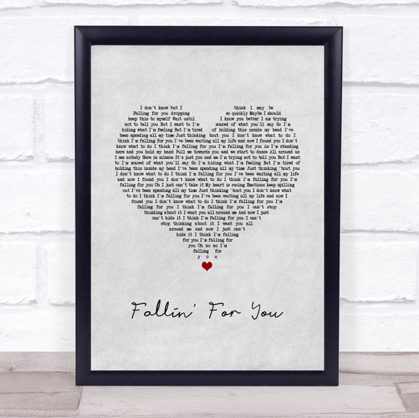 Colbie Caillat Fallin' For You Grey Heart Song Lyric Wall Art Print