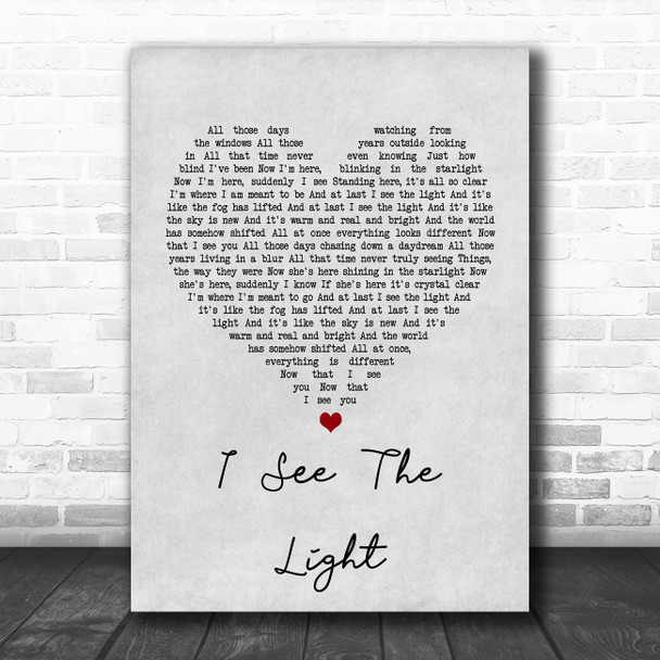 Jackie Evancho I See The Light Grey Heart Song Lyric Wall Art Print