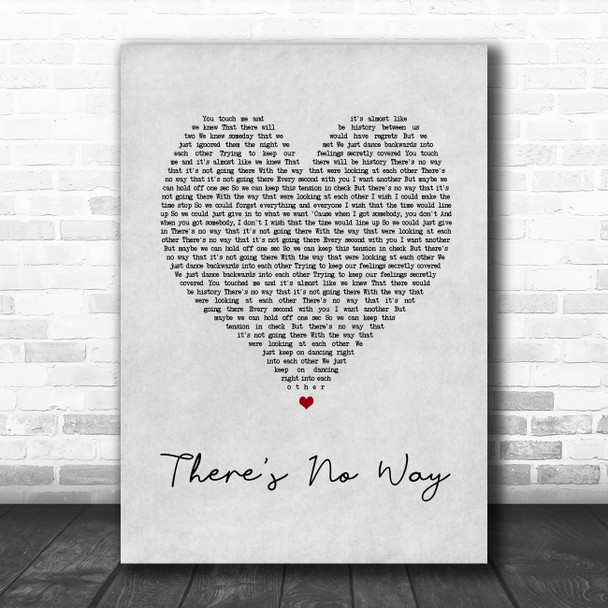 Lauv There's No Way Grey Heart Song Lyric Wall Art Print