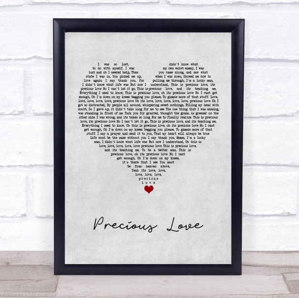 James Morrison Precious Love Grey Heart Song Lyric Wall Art Print