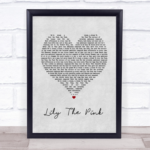 The Scaffold Lily The Pink Grey Heart Song Lyric Wall Art Print