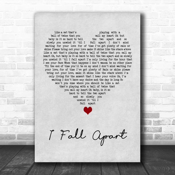 Rory Gallagher I Fall Apart Grey Heart Song Lyric Wall Art Print