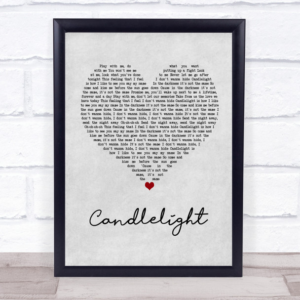 Jack Savoretti Candlelight Grey Heart Song Lyric Wall Art Print