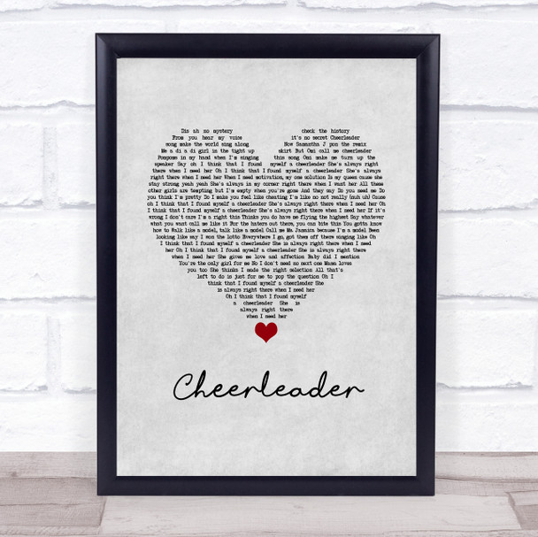 OMI Cheerleader Grey Heart Song Lyric Wall Art Print