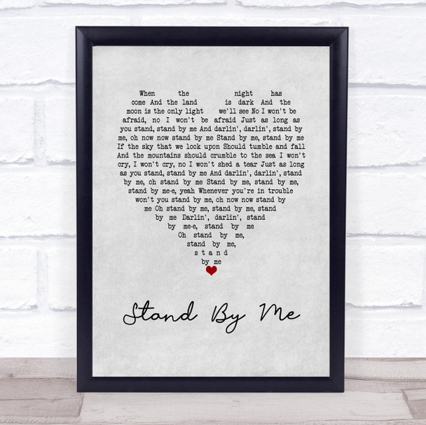 Seal Stand By Me Grey Heart Song Lyric Wall Art Print