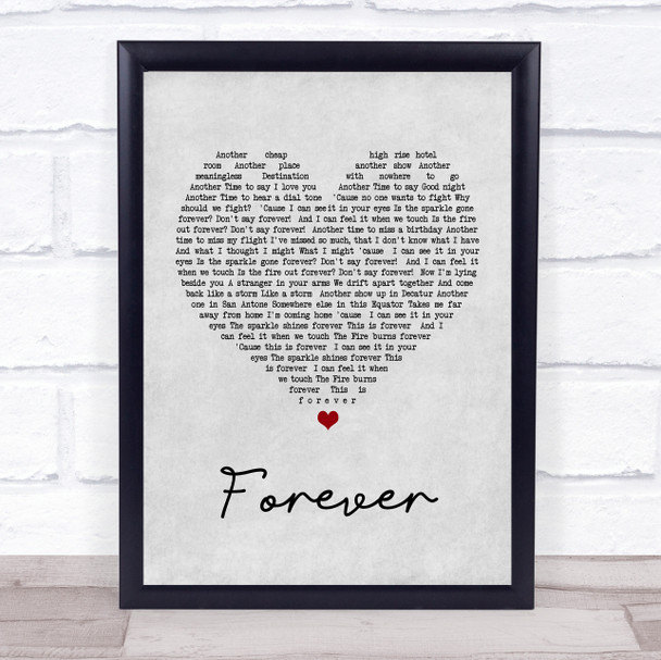 Aaron Lewis Forever Grey Heart Song Lyric Music Wall Art Print