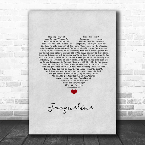 Circa Waves Jacqueline Grey Heart Song Lyric Wall Art Print