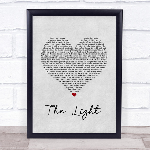 Disturbed The Light Grey Heart Song Lyric Wall Art Print