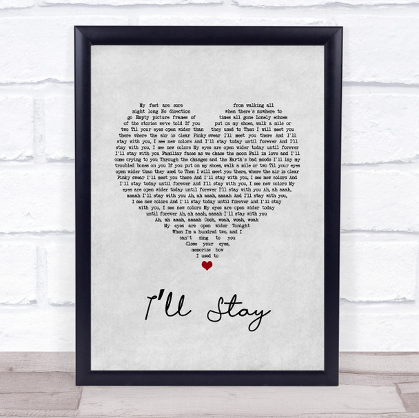 Isabela Merced Ill Stay Grey Heart Song Lyric Wall Art Print