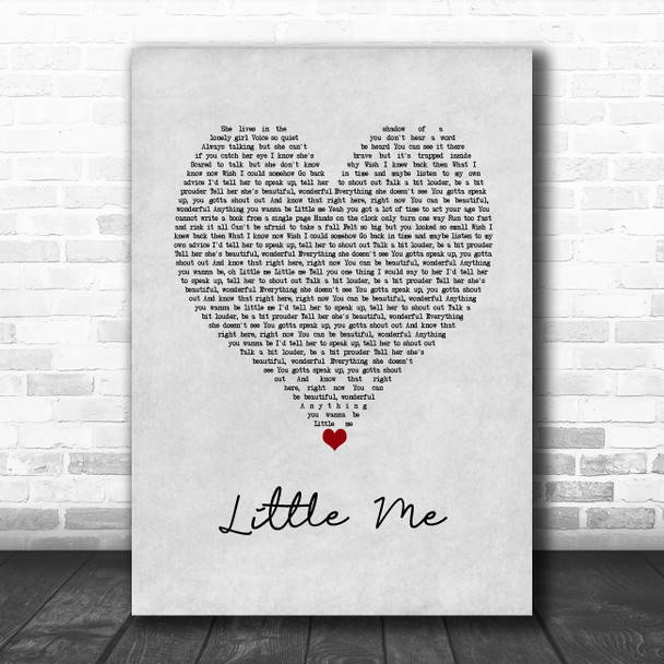 Little Mix Little Me Grey Heart Song Lyric Wall Art Print