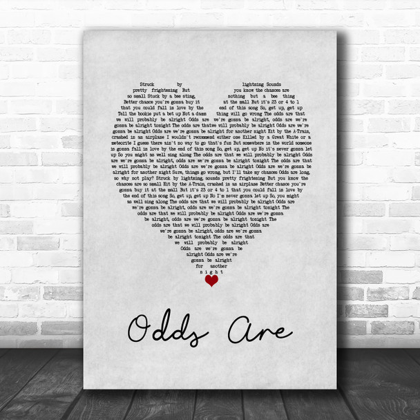 Barenaked Ladies Odds Are Grey Heart Song Lyric Wall Art Print