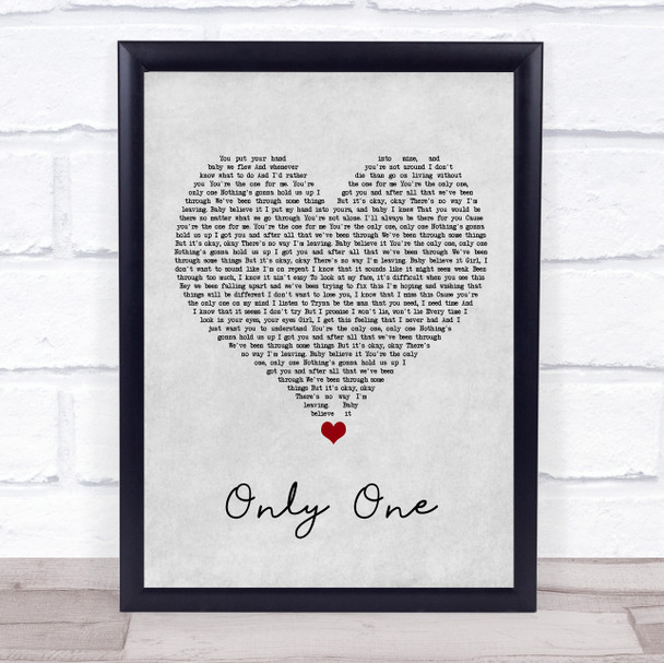 NF Only One Grey Heart Song Lyric Wall Art Print