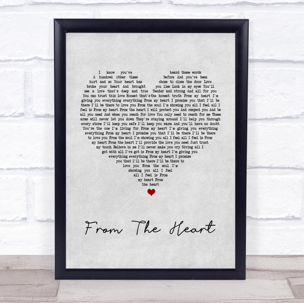 Another Level From The Heart Grey Heart Song Lyric Music Wall Art Print