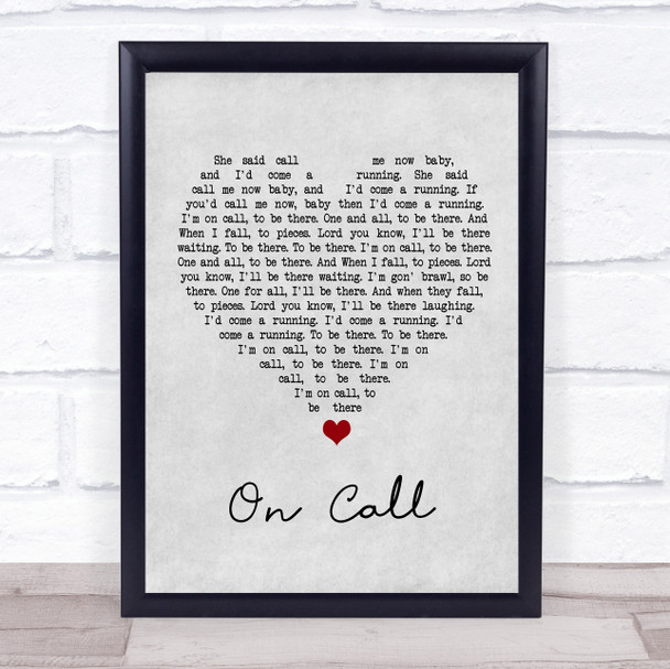 Kings Of Leon On Call Grey Heart Song Lyric Wall Art Print