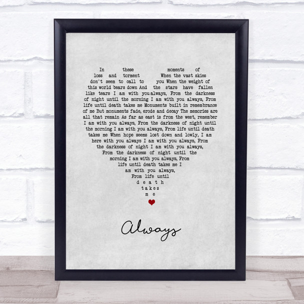 Killswitch Engage Always Grey Heart Song Lyric Wall Art Print