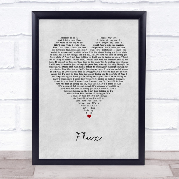 Ellie Goulding Flux Grey Heart Song Lyric Wall Art Print