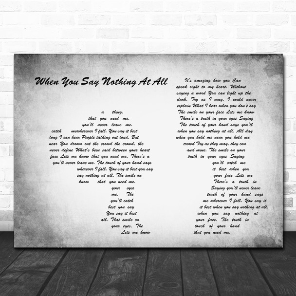 Ronan Keating When You Say Nothing At All Man Lady Couple Grey Song Lyric Wall Art Print