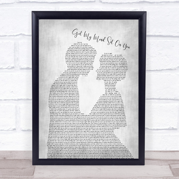 George Harrison Got My Mind Set On You Man Lady Bride Groom Wedding Grey Song Lyric Wall Art Print