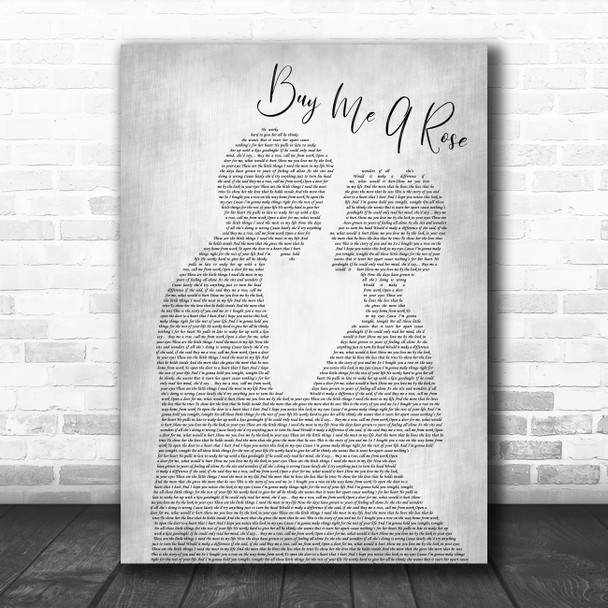 Luther Vandross Buy Me A Rose Man Lady Bride Groom Wedding Grey Song Lyric Wall Art Print