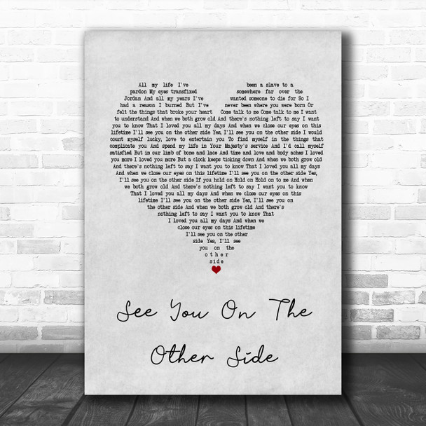 Brian Fallon See You On The Other Side Grey Heart Song Lyric Music Wall Art Print