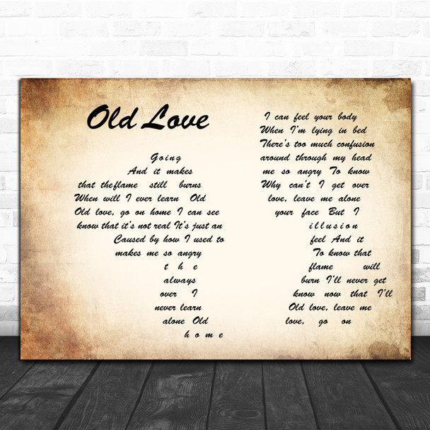 Eric Clapton Old Love Man Lady Couple Song Lyric Wall Art Print