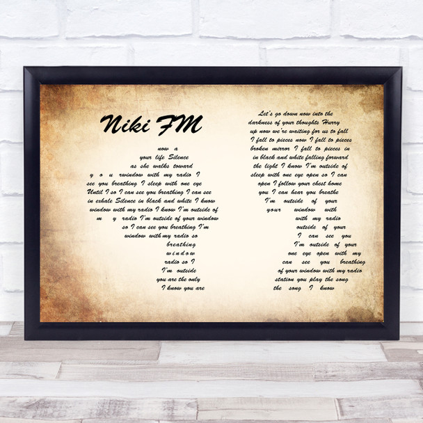 Hawthorne Heights Niki FM Man Lady Couple Song Lyric Wall Art Print