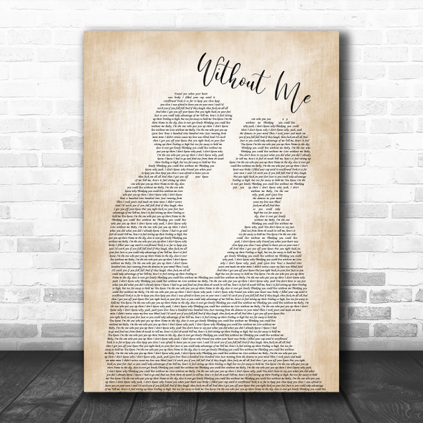 Halsey Without Me Man Lady Bride Groom Wedding Song Lyric Wall Art Print