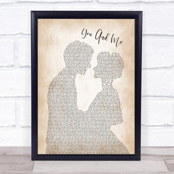 Shane Filan You And Me Man Lady Bride Groom Wedding Song Lyric Wall Art Print