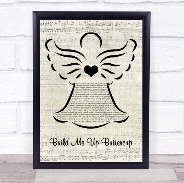 The Foundations Build Me Up Buttercup Music Script Angel Song Lyric Wall Art Print