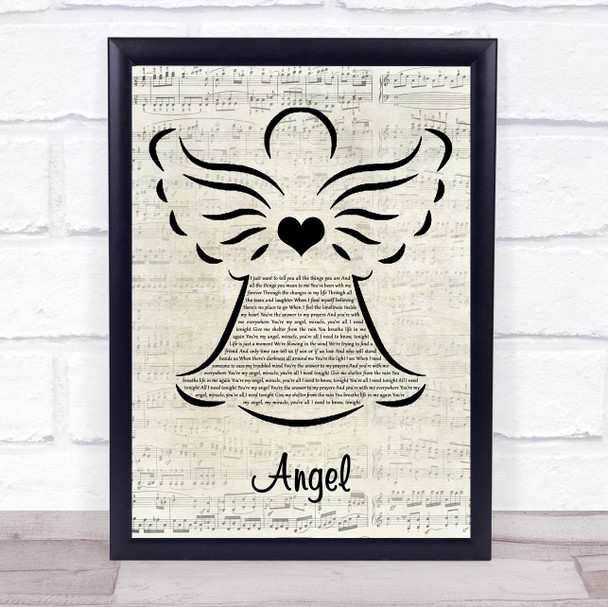 Lionel Richie Angel Music Script Angel Song Lyric Wall Art Print