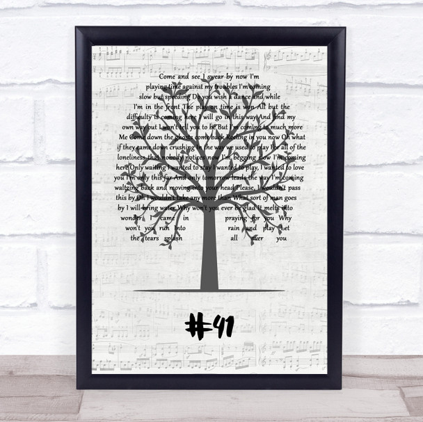 Dave Matthews Band #41 Music Script Tree Song Lyric Wall Art Print